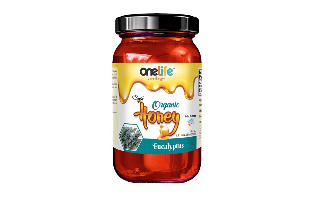 Onelife Organic Honey Eucalyptus   Glass Jar  250 grams